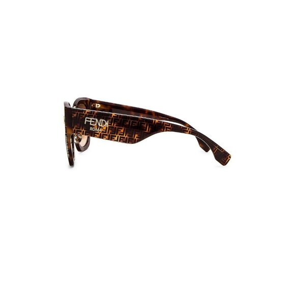 Fendi Acetate Sunglasses Havana Pattern Brown Logo Oversized - Picture 3 of 9